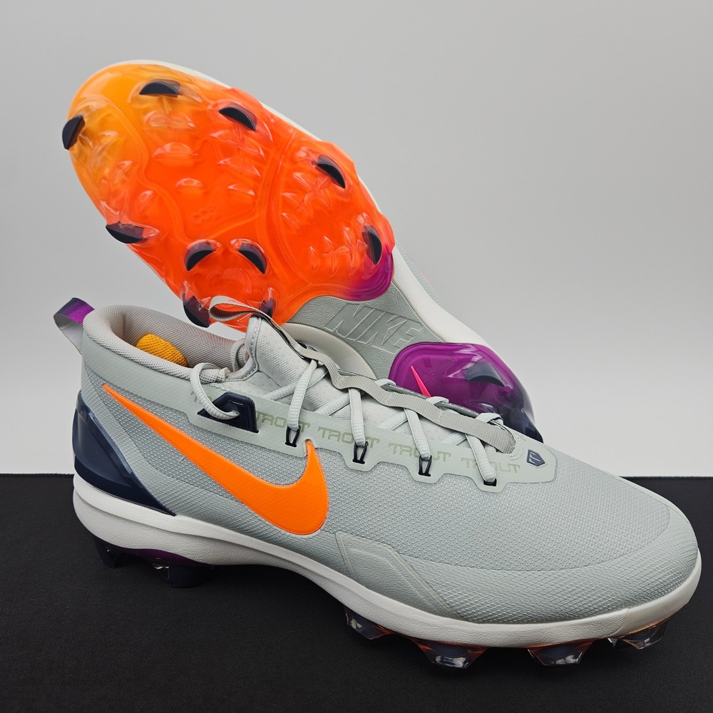 Nike Force Trout 9 Elite Baseball Cleats Men's US 16 Gray Blue Orange HF1116-001